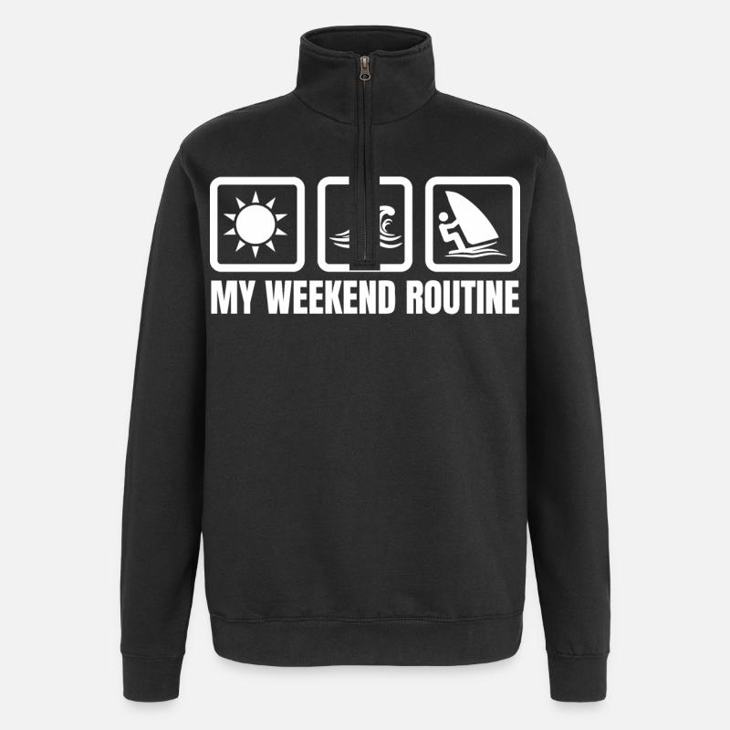 Ma routine du week-end - Sweat à zip 1/4 - noir