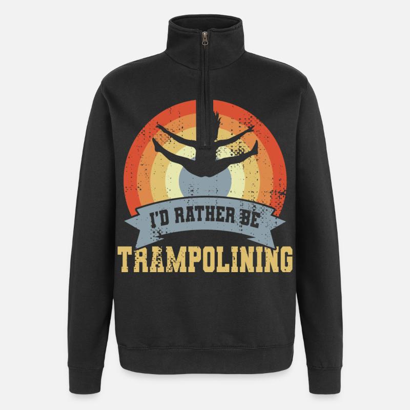 Trampolin Spruch - Quarter-Zip-Sweatshirt - Schwarz