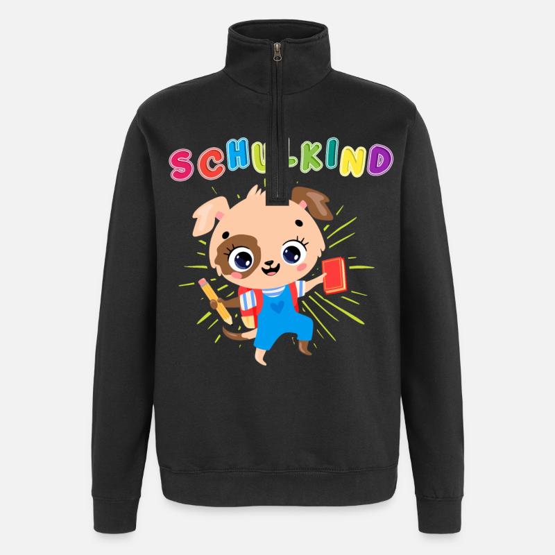 Schulkind - Einschulung 2023 - Für den Schulbeginn - Quarter-Zip-Sweatshirt - Schwarz