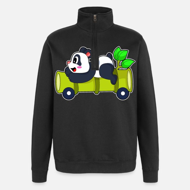 Panda Auto - Quarter-Zip-Sweatshirt - Schwarz