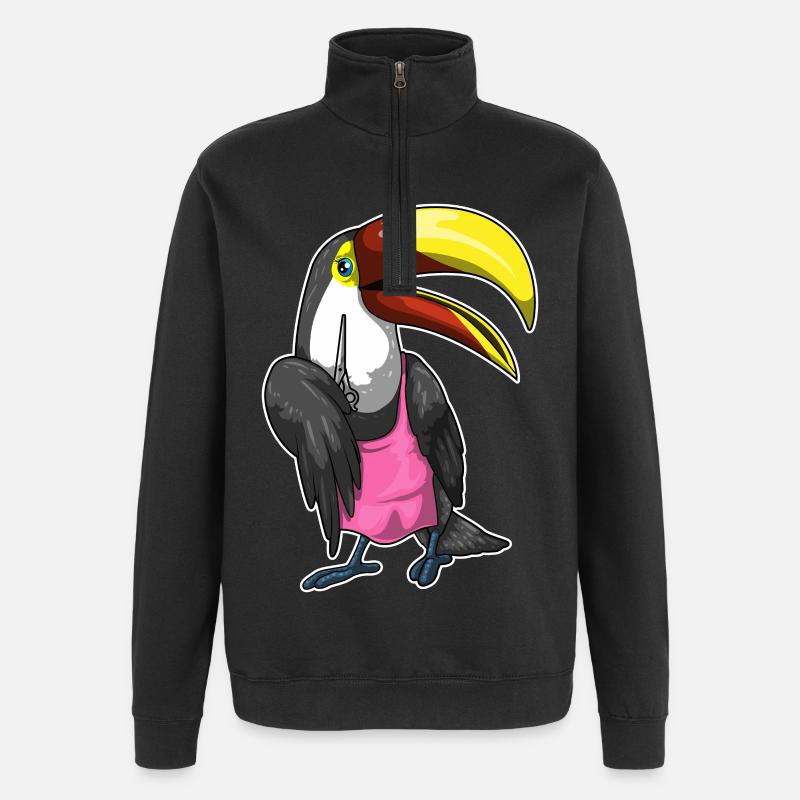 Ciseaux de coiffure Toucan - Sweat à zip 1/4 - noir