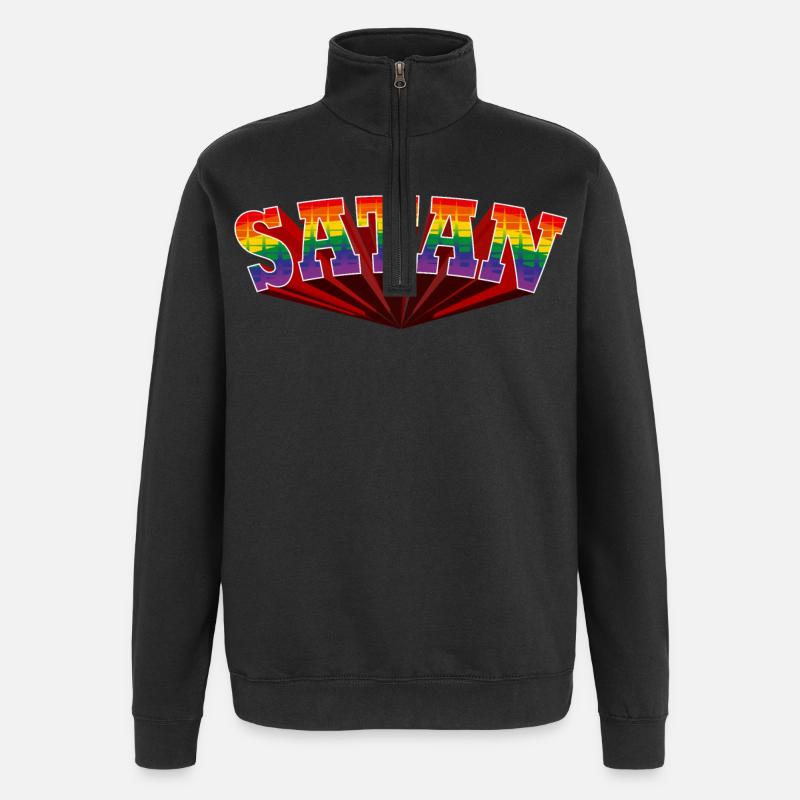 Texte de Satan Rainbow - Sweat à zip 1/4 - noir