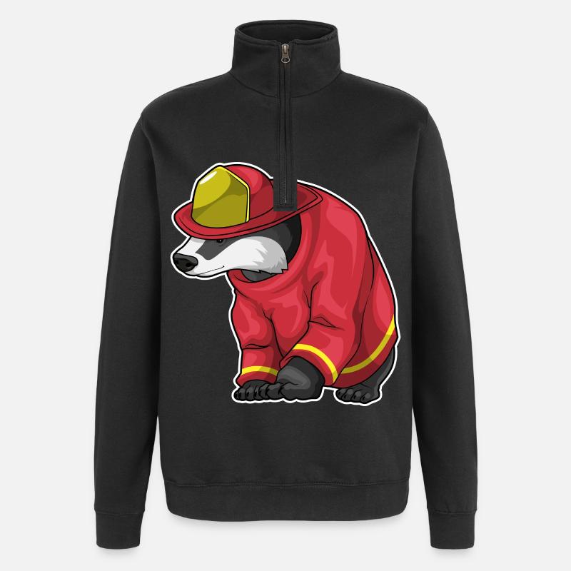 Brigade des pompiers Badger - Sweat à zip 1/4 - noir