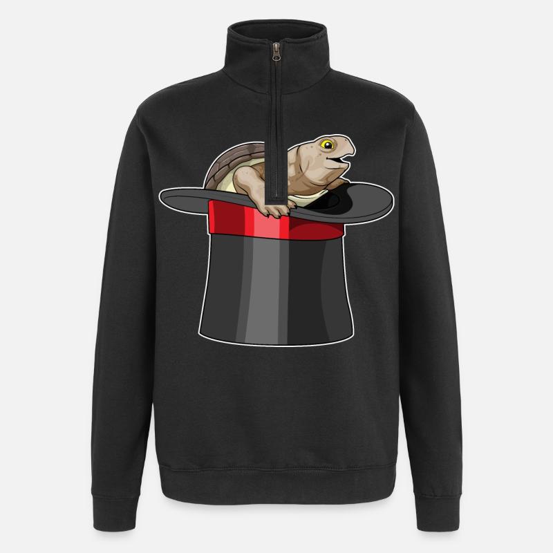 Cylindre Turtle Wizard - Sweat à zip 1/4 - noir
