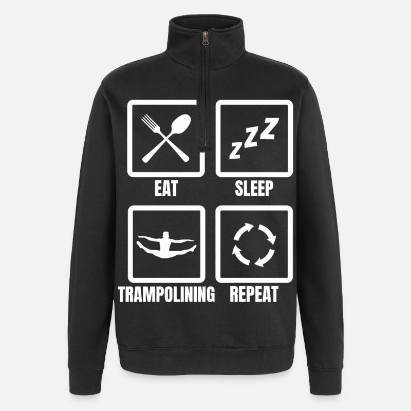 Trampolinist Routine - Quarter-Zip-Sweatshirt - Schwarz