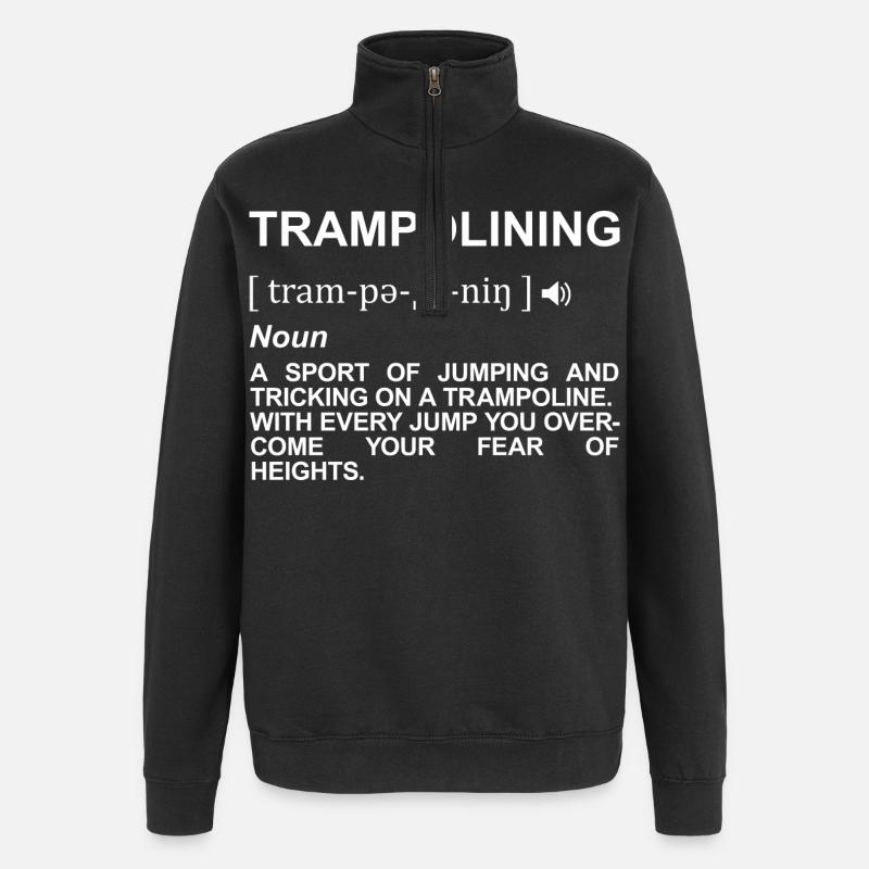 Trampolinspringen Bedeutung - Quarter-Zip-Sweatshirt - Schwarz