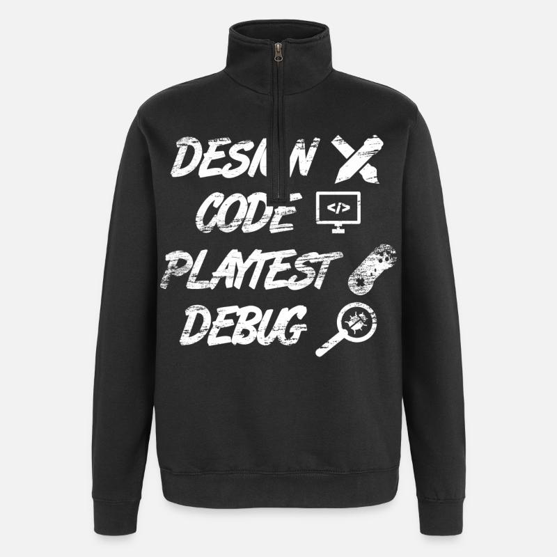 Spieleprogrammierung - Quarter-Zip-Sweatshirt - Schwarz