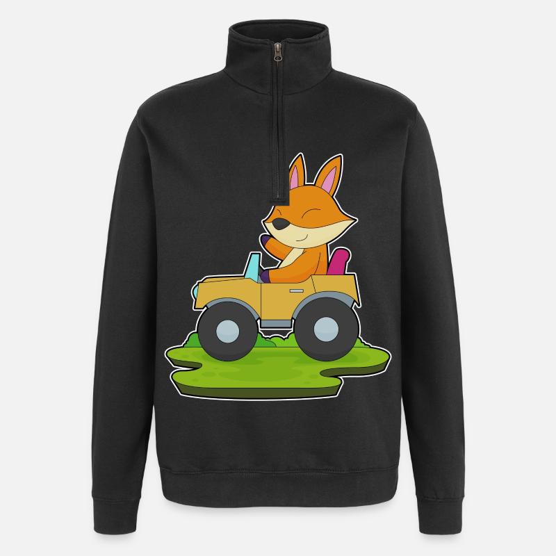 Fuchs Auto - Sweat à zip 1/4 - noir