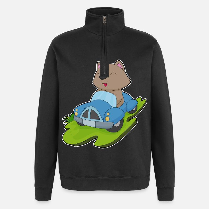Voiture de chat - Sweat à zip 1/4 - noir