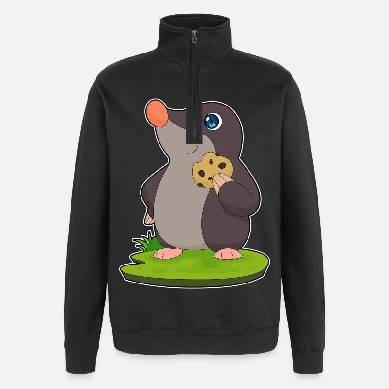 Mole Cookie - Quarter-Zip Sweatshirt - black