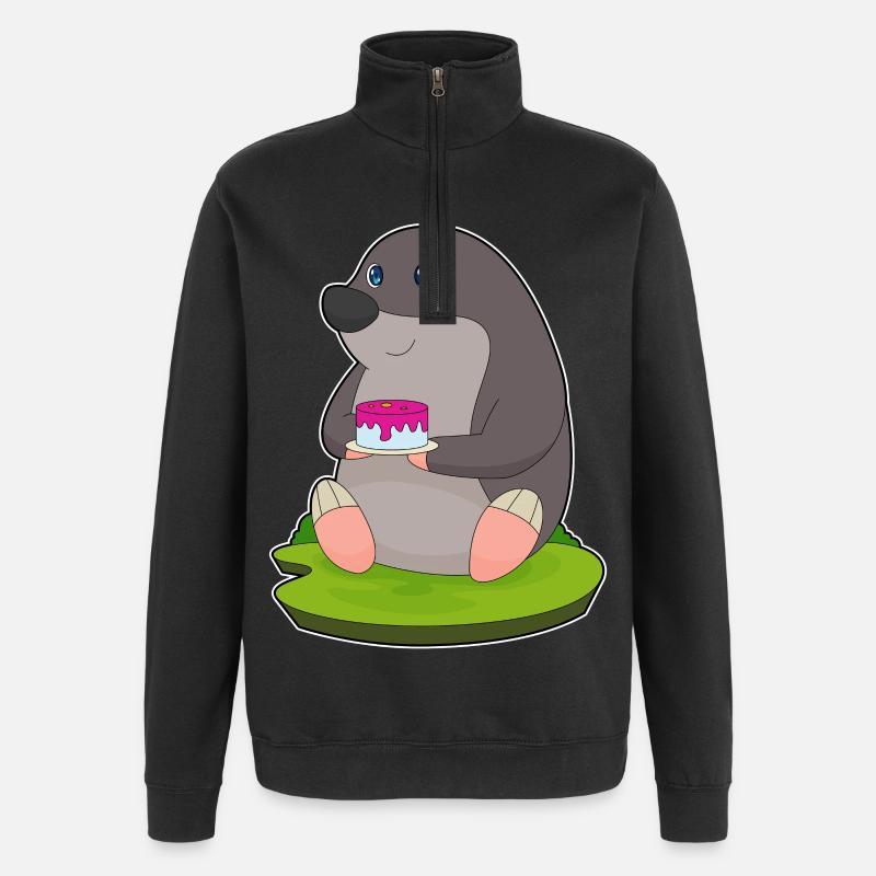 Gâteau taupe - Sweat à zip 1/4 - noir