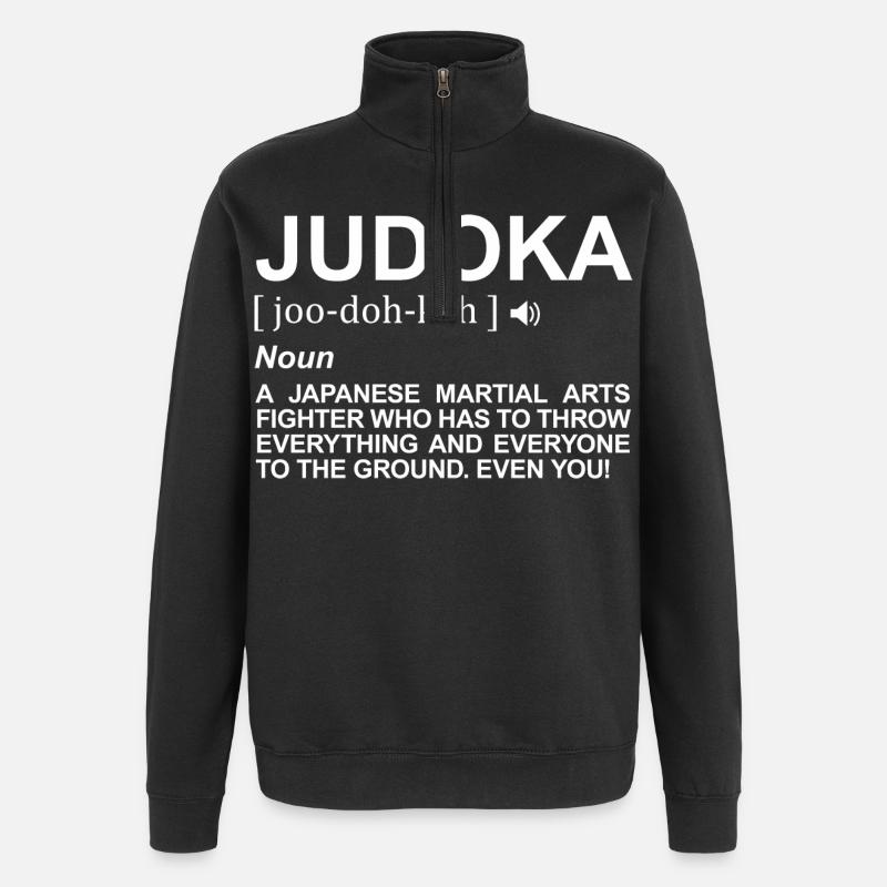 Signification du judoka - Sweat à zip 1/4 - noir