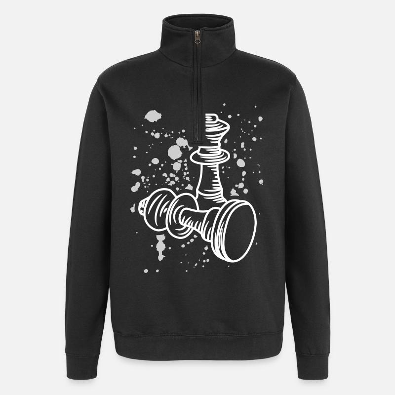 Chess pieces drawing - Quarter-Zip Sweatshirt - black