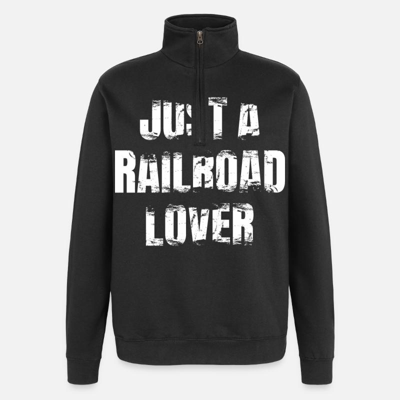 Amateurs de train - Sweat à zip 1/4 - noir