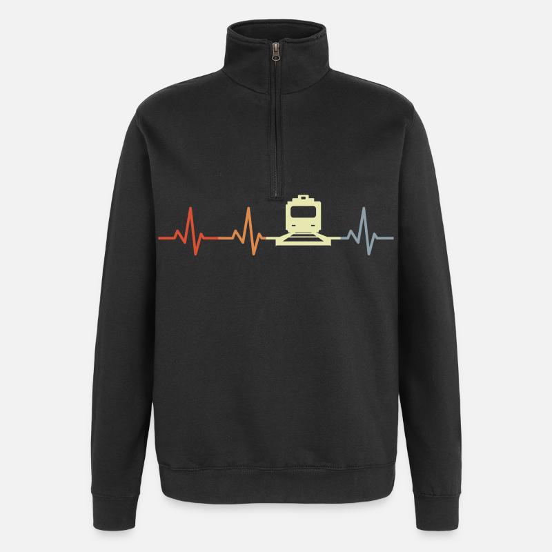 Trains ECG palpitations - Quarter-Zip Sweatshirt - black