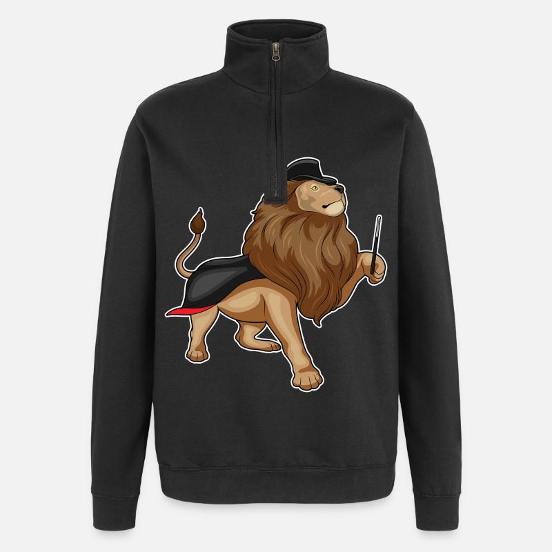 Baguette magique du lion - Sweat à zip 1/4 - noir