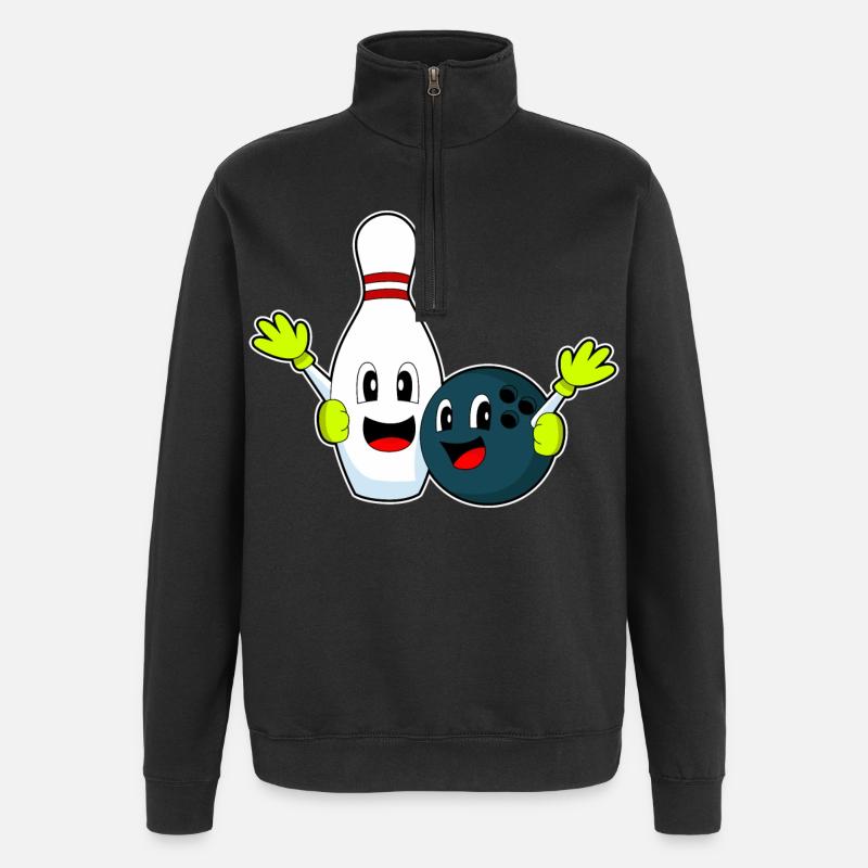 Bowling-Pin Bowling Bowlingkugel - Quarter-Zip-Sweatshirt - Schwarz