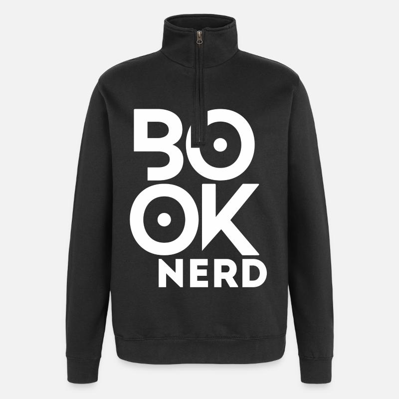 Livre de lecture drôle Nerd - Sweat à zip 1/4 - noir