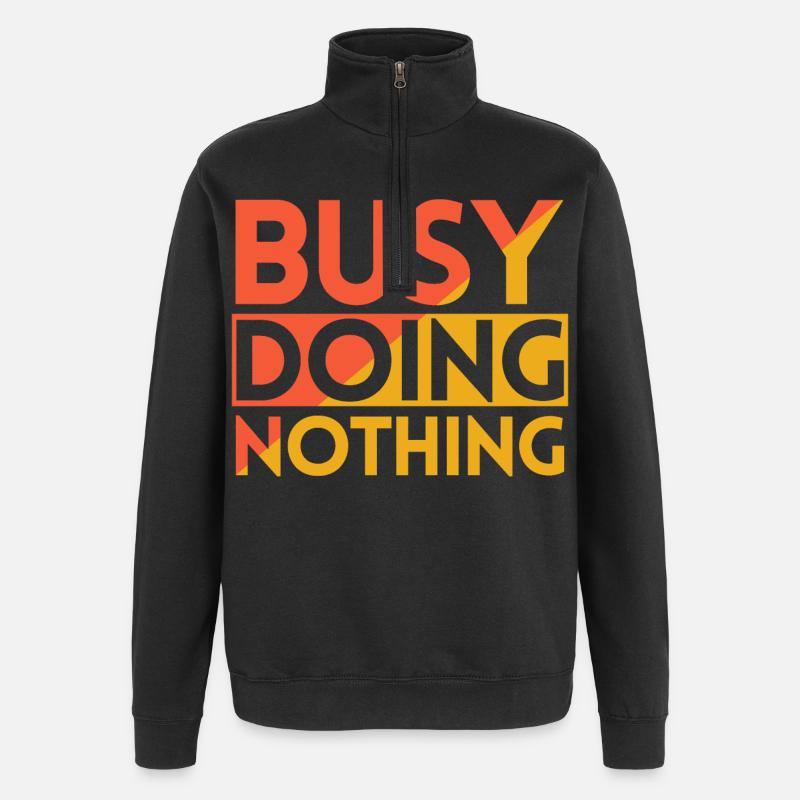 BESCHÄFTIGT MIT NICHTSTUN - Quarter-Zip-Sweatshirt - Schwarz