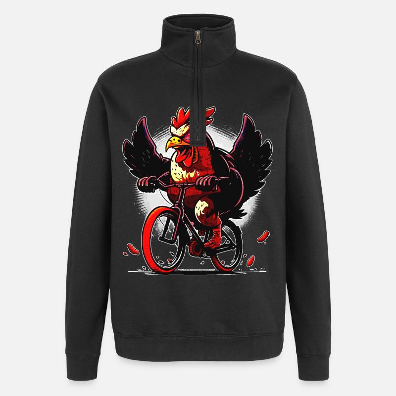 Poulet confortable à vélo - Sweat à zip 1/4 - noir