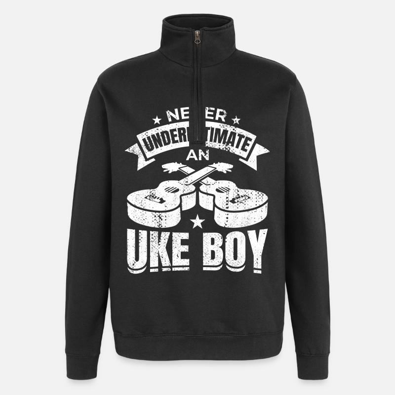 Little ukulelist - Quarter-Zip Sweatshirt - black