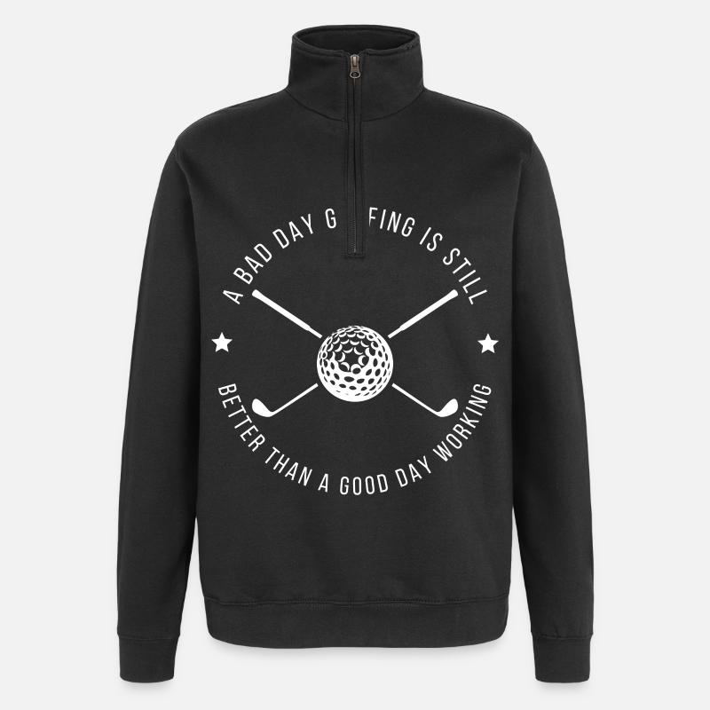 Citation amusante de travail de golf - Sweat à zip 1/4 - noir