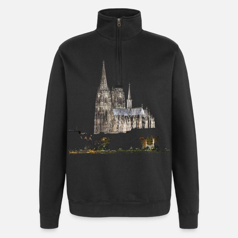Köln - Quarter-Zip-Sweatshirt - Schwarz