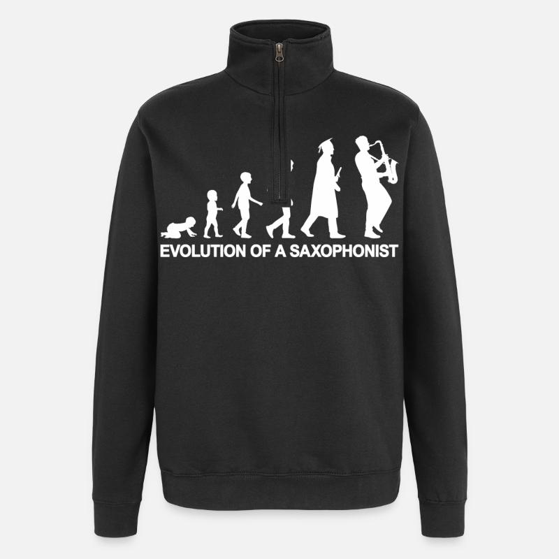 Evolution of A Saxophonist - Quarter-Zip-Sweatshirt - Schwarz