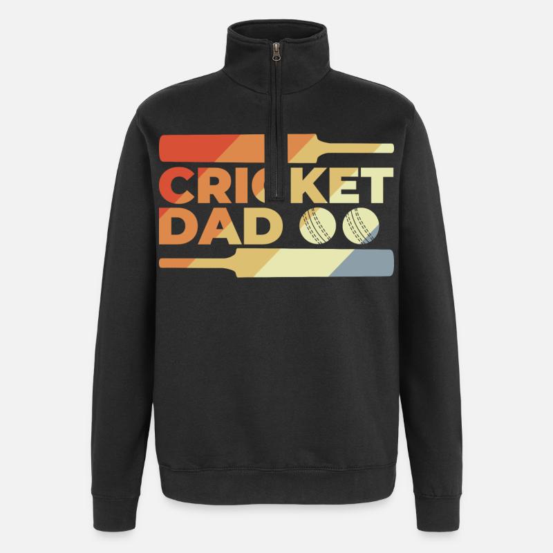 Funny Cricket Daddy - Quarter-Zip Sweatshirt - black