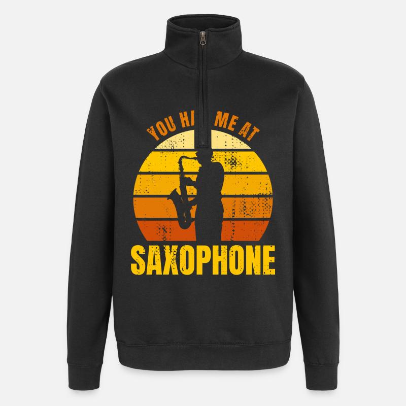 Tu m’as eu au saxophone - Sweat à zip 1/4 - noir