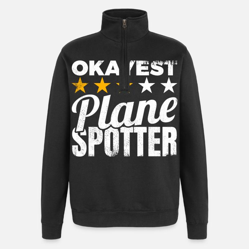 Average Planespotter - Quarter-Zip Sweatshirt - black