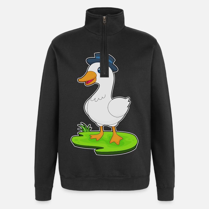 Chapeau de gentleman canard - Sweat à zip 1/4 - noir