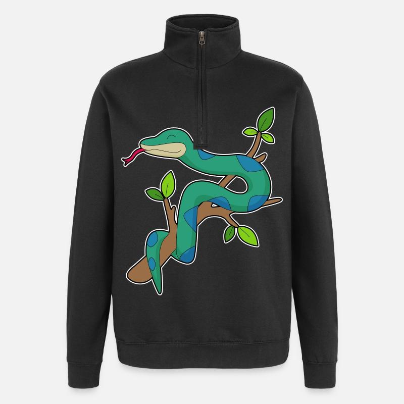 Schlange Ast - Quarter-Zip-Sweatshirt - Schwarz