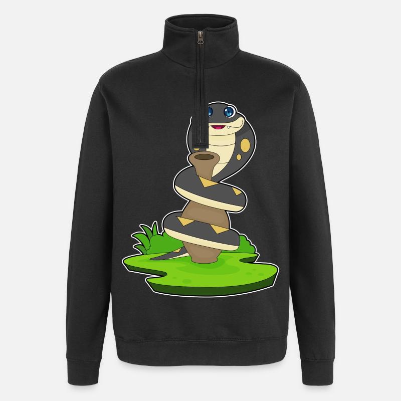 Cruche à serpent - Sweat à zip 1/4 - noir