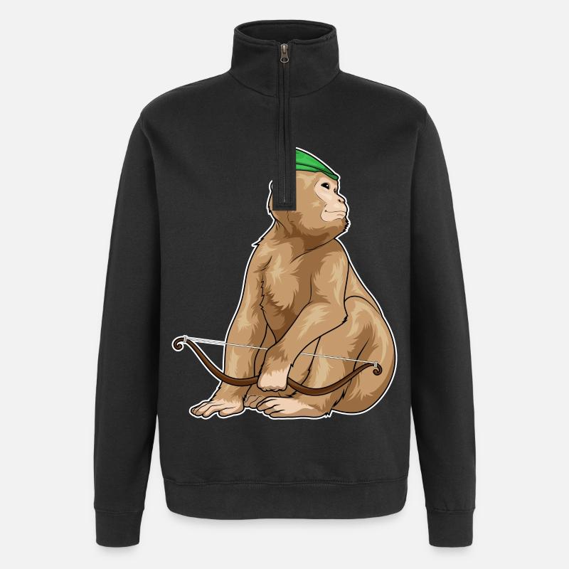 Arc Monkey Archer - Sweat à zip 1/4 - noir