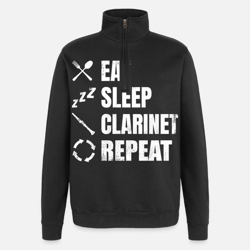 Klarinette Routine - Quarter-Zip-Sweatshirt - Schwarz