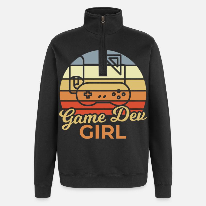 Game Dev Mädchen - Quarter-Zip-Sweatshirt - Schwarz