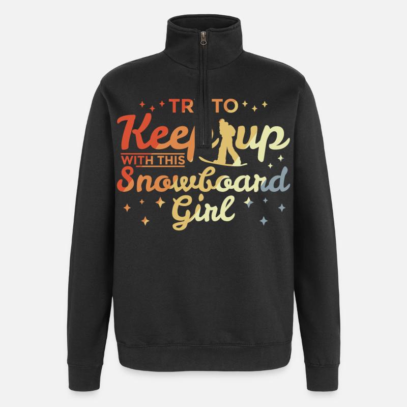 Snowboard Mädchen - Quarter-Zip-Sweatshirt - Schwarz