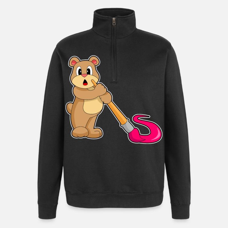 Pinceau d’ours - Sweat à zip 1/4 - noir