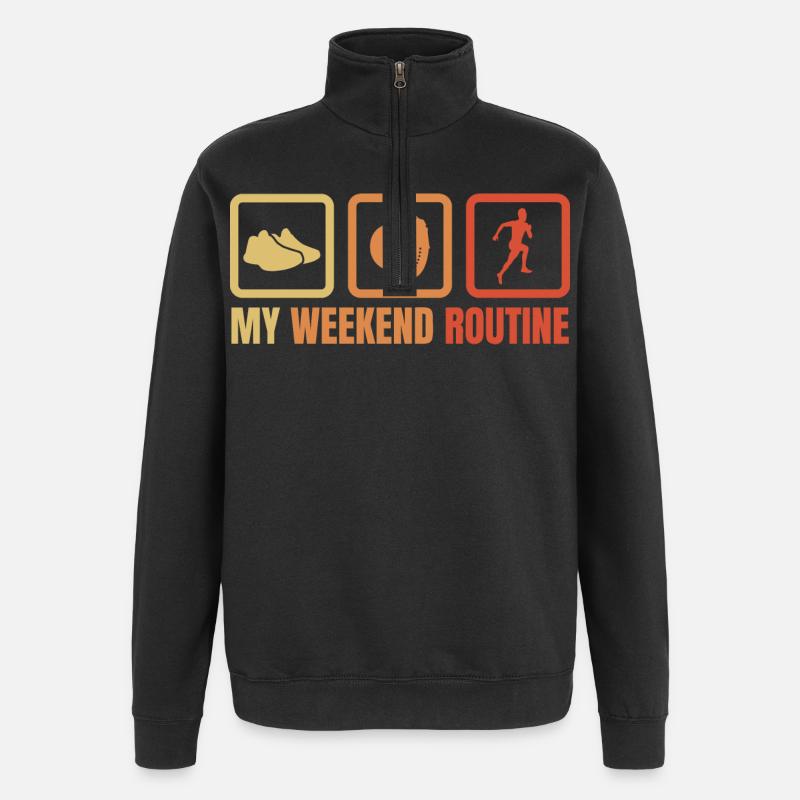 Routine du week-end des coureurs - Sweat à zip 1/4 - noir