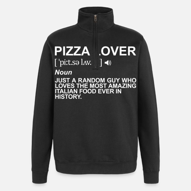 Pizza Liebhaber Begriff - Quarter-Zip-Sweatshirt - Schwarz