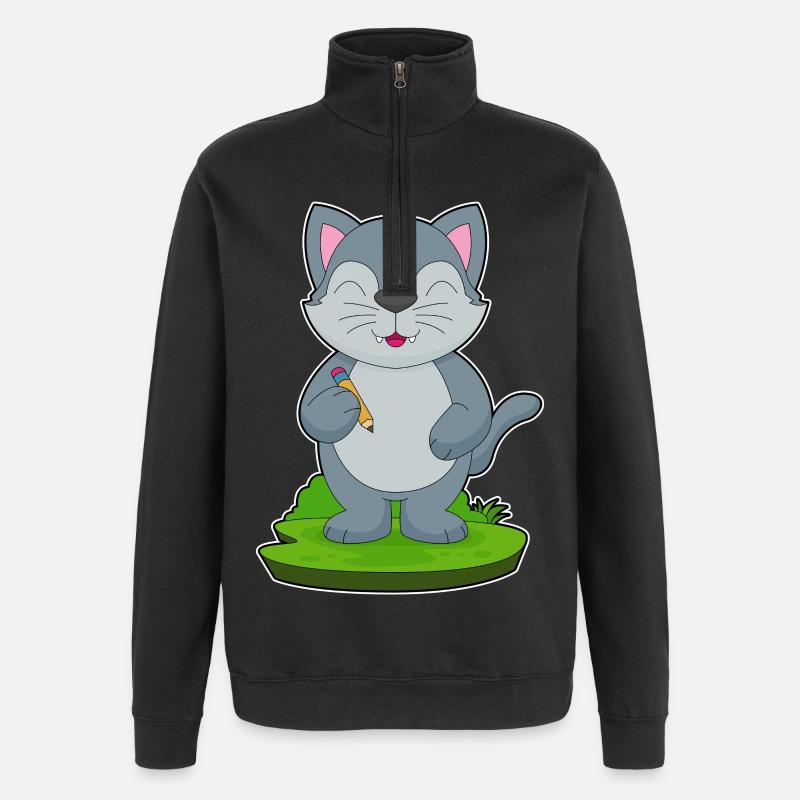 École du Crayon des Élèves Chats - Sweat à zip 1/4 - noir