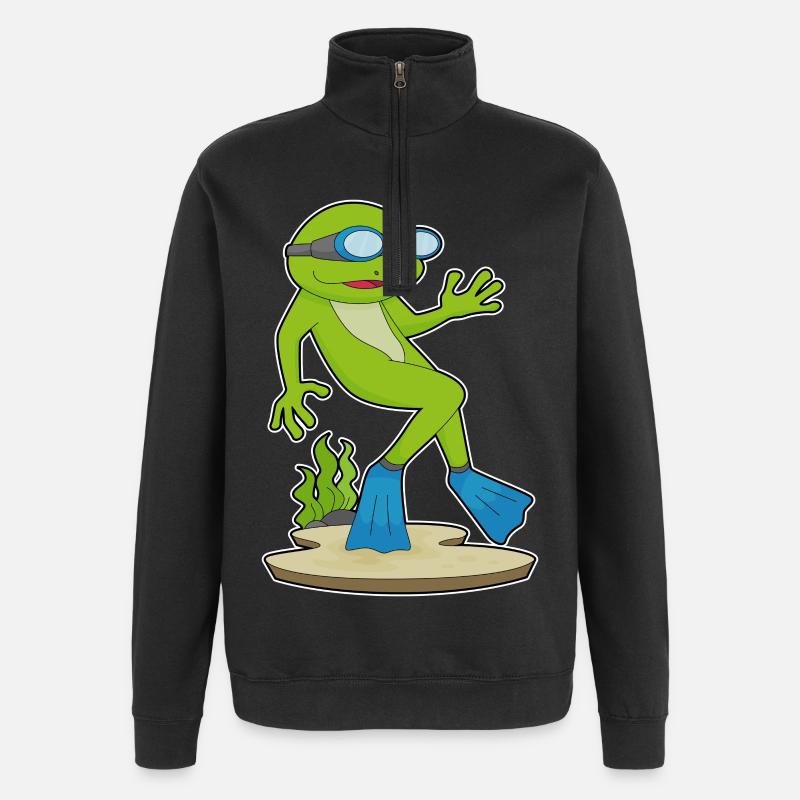 Plongeon de plongée de nage - Sweat à zip 1/4 - noir