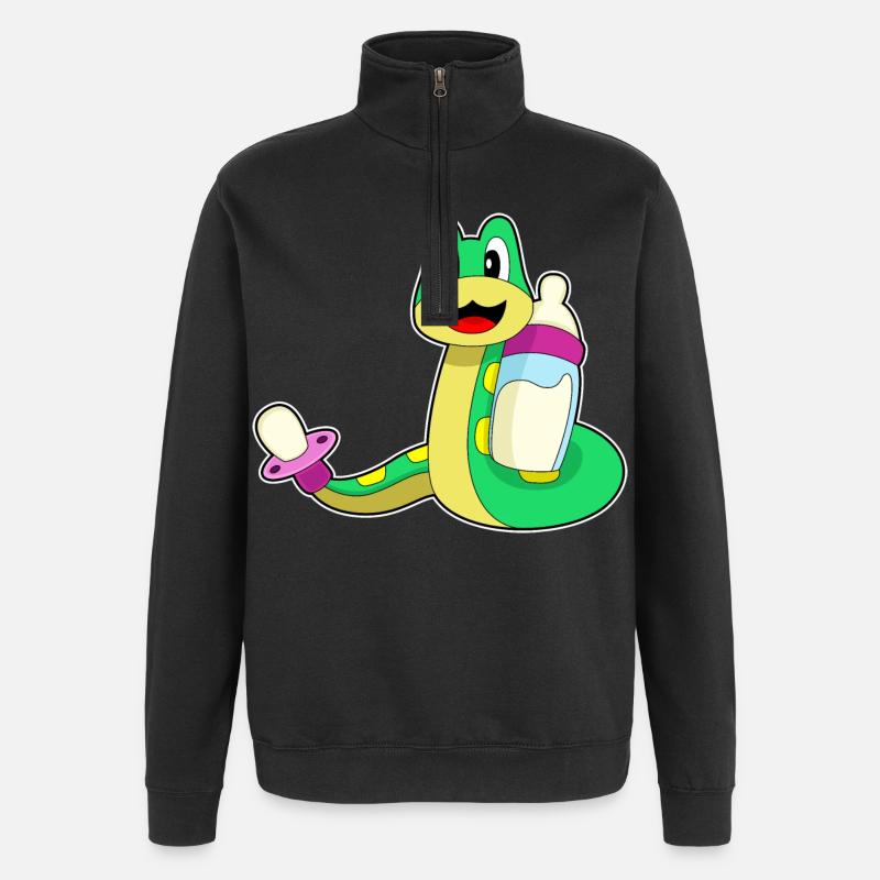 Schlange Babyflasche Schnuller - Quarter-Zip-Sweatshirt - Schwarz