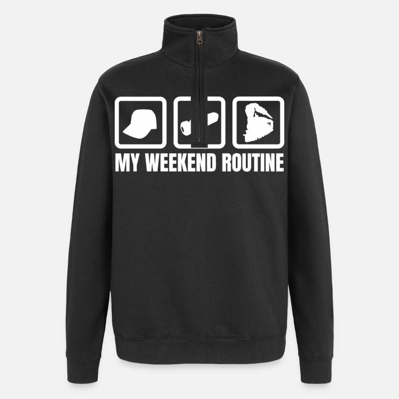 My weekend routine - Quarter-Zip Sweatshirt - black