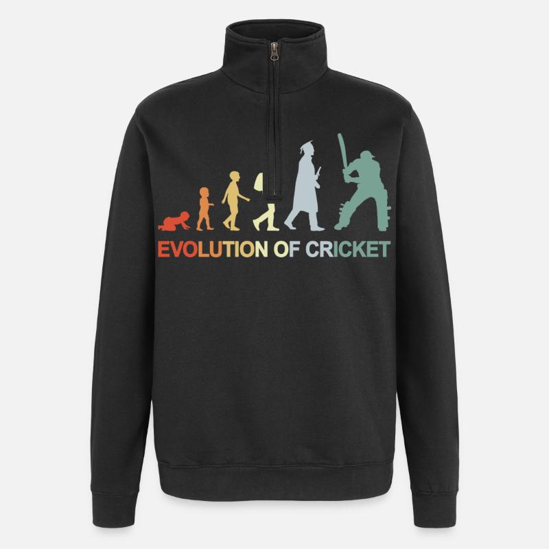 Évolution du cricket - Sweat à zip 1/4 - noir