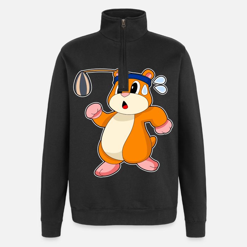 Graines de hamster - Sweat à zip 1/4 - noir
