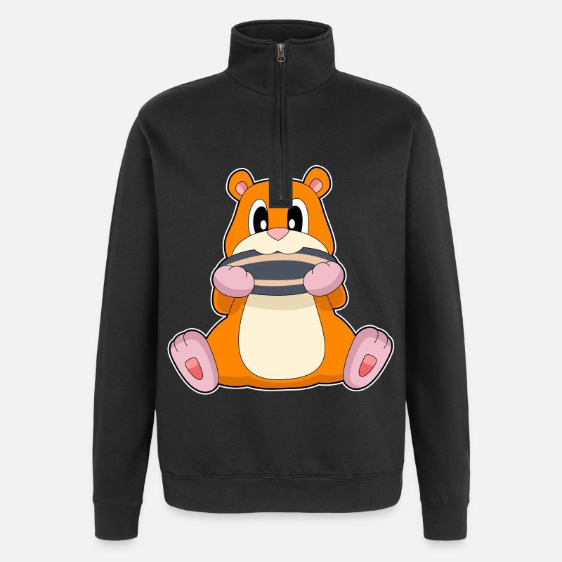 Hamster Seeds - Quarter-Zip Sweatshirt - black