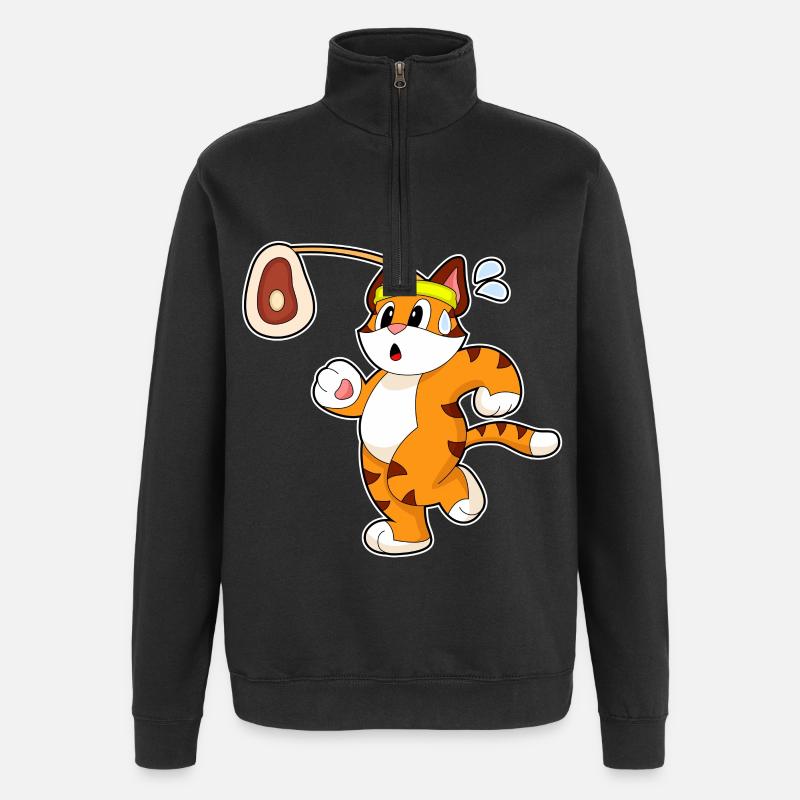 Viande de tigre - Sweat à zip 1/4 - noir