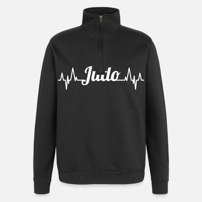 Judo Herzschlag - Quarter-Zip-Sweatshirt - Schwarz
